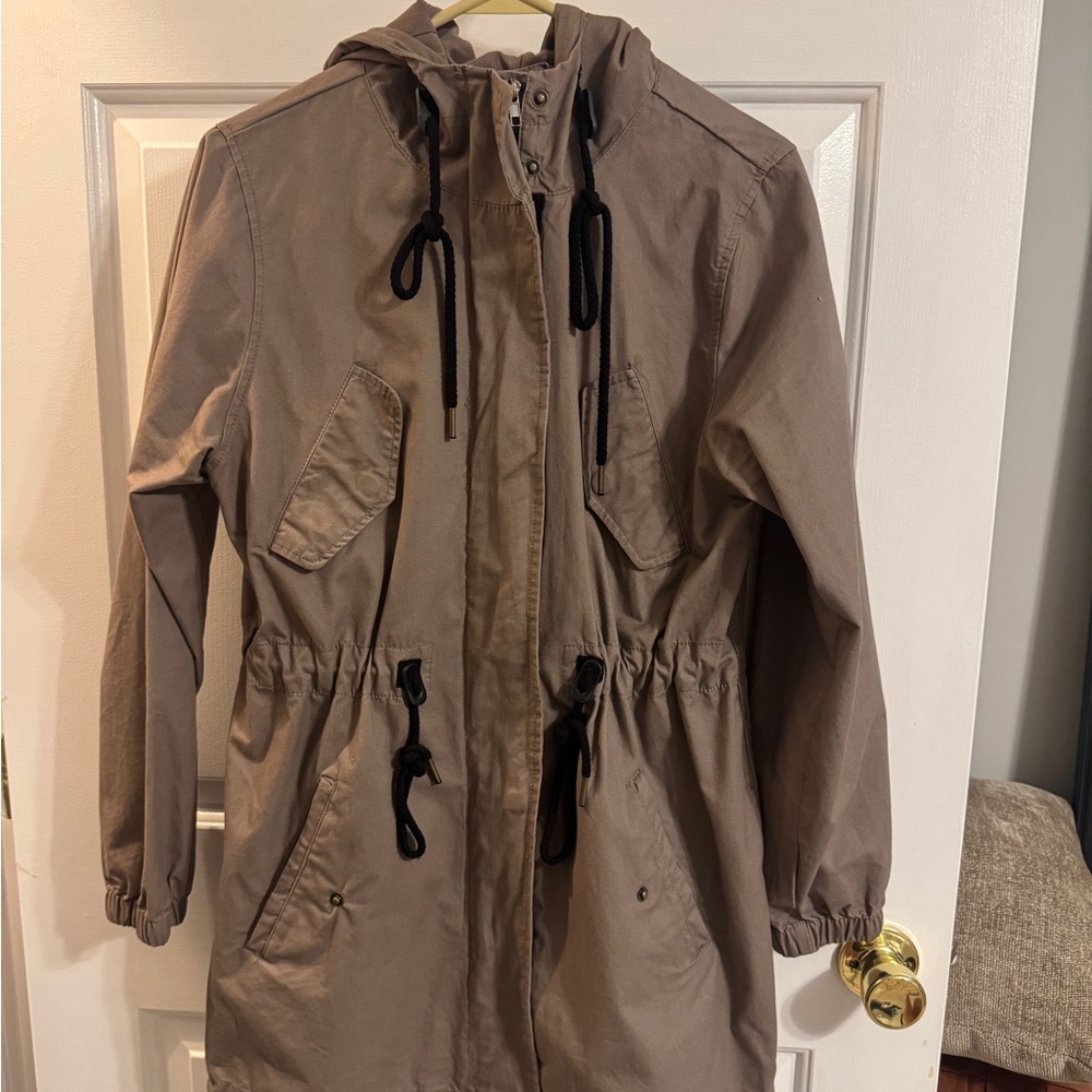 Mine Utility Jacket in Taupe with Black Accents